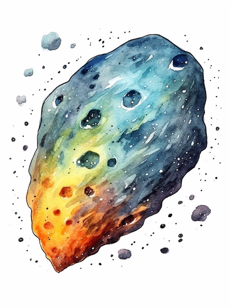 Asteroid Watercolour Celestial 1