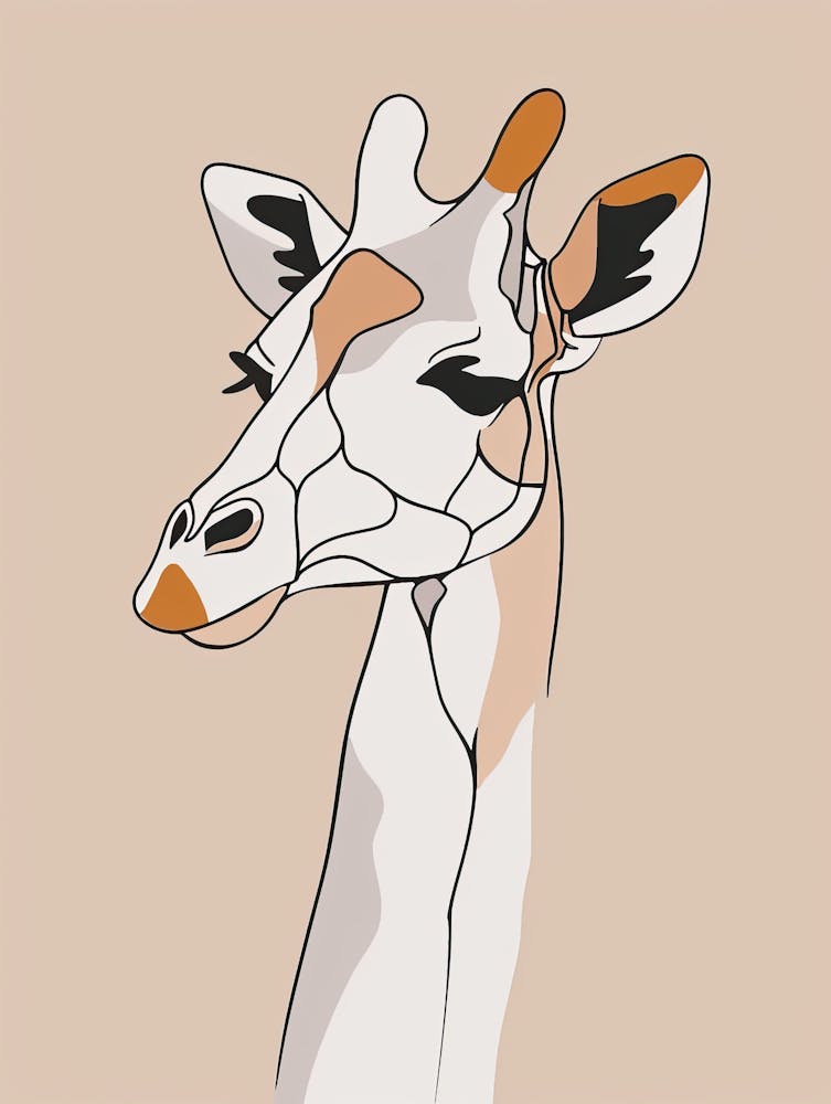 Giraffe - Boho, Line Art 18