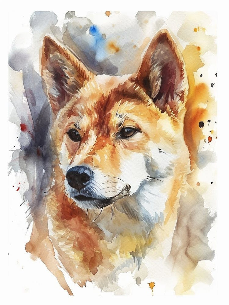 Shiba Inu Watercolor Painting 4