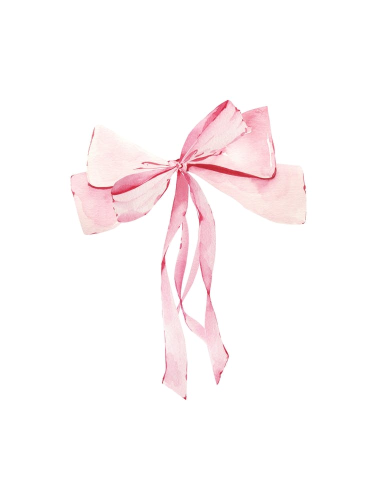Coquette Pink Bow - 1 - White
