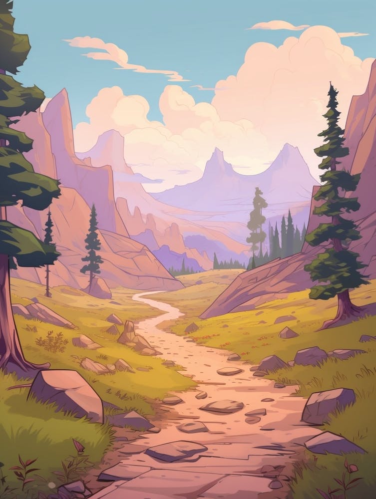 John Muir Trail Usa 2 Hike Illustration