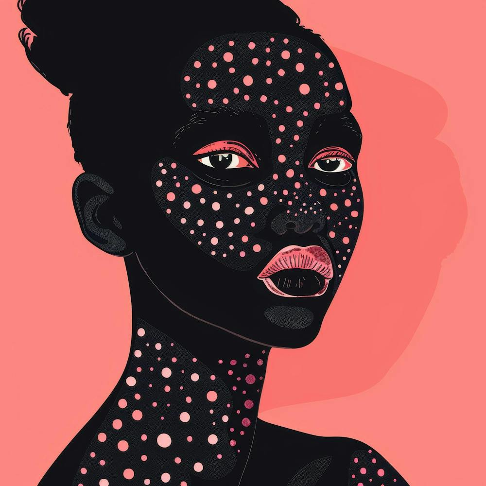 African Girl With Pink Dots