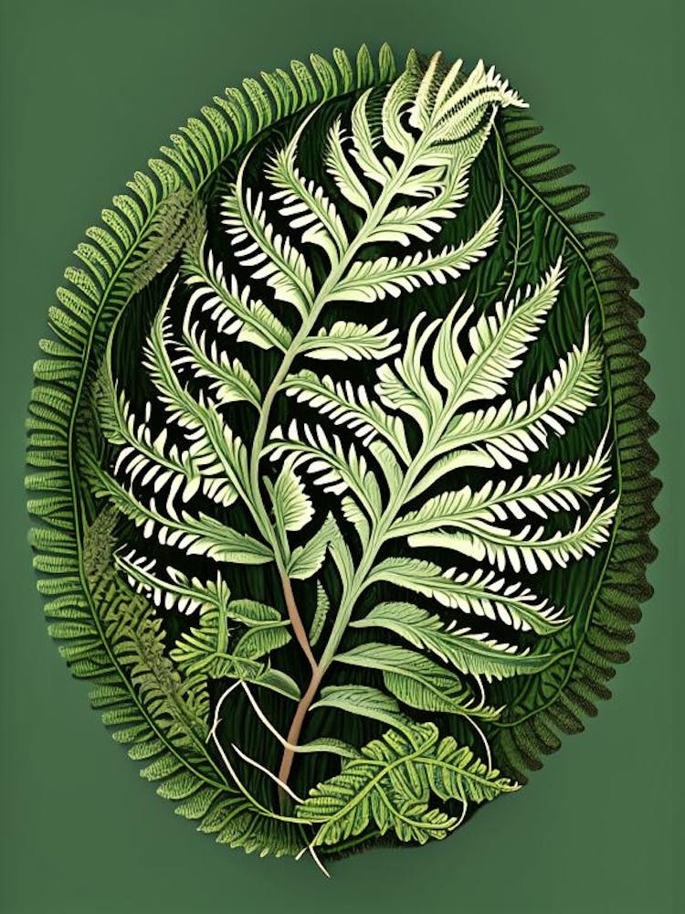 Shield Fern Vintage Botanical Poster