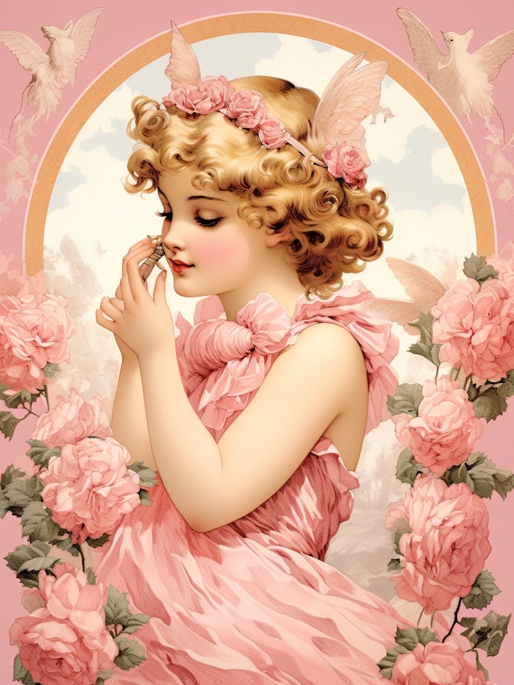 Vintage Pink Illustration Kitsch 3