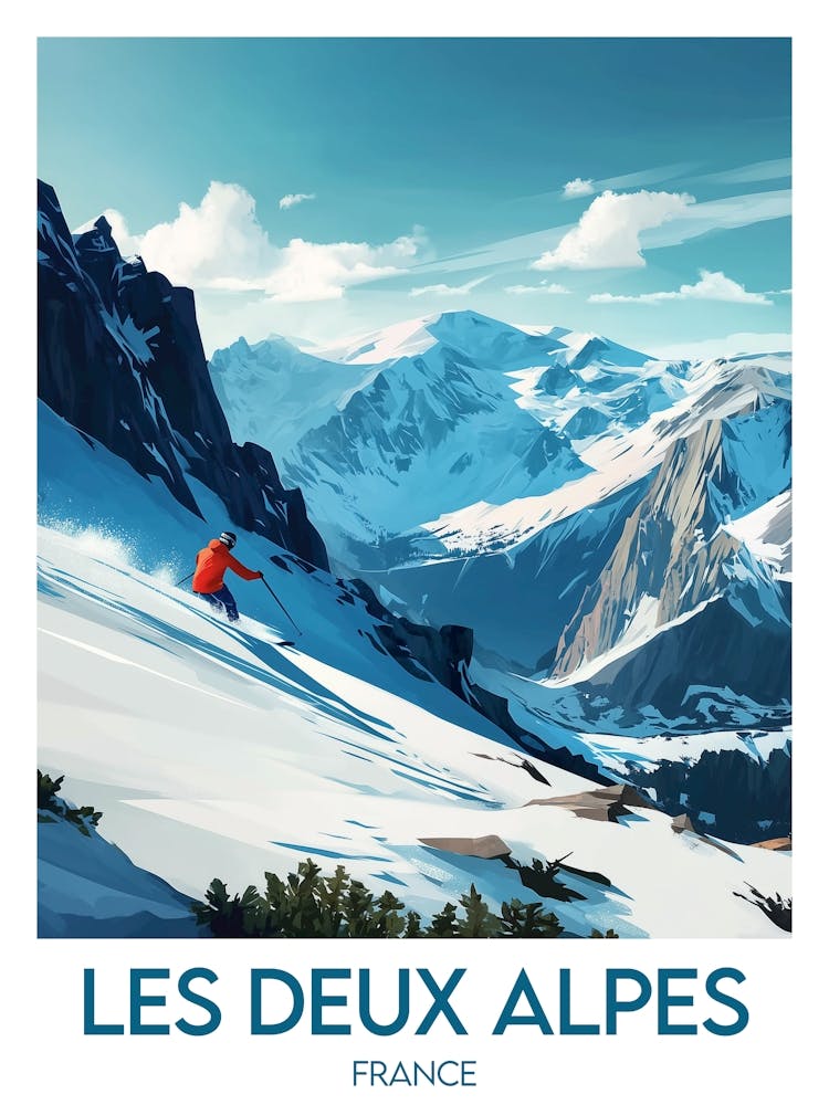 Affiche de voyage Les Deux Alpes