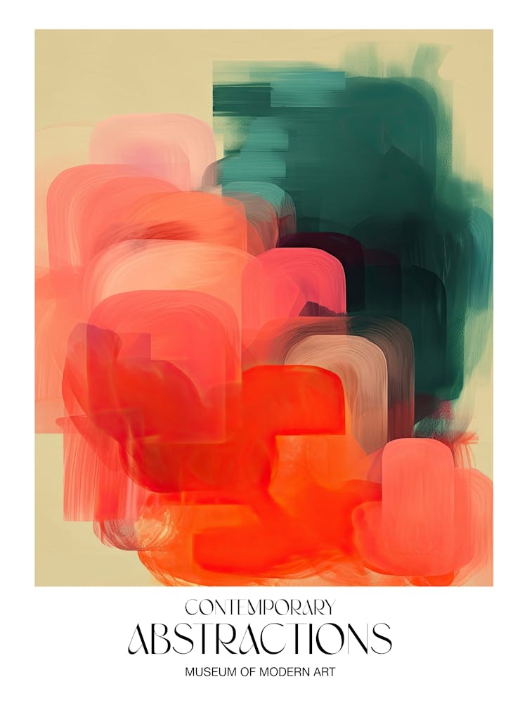 Brush Stroke Flowers Abstract 4 Exhibition Poster