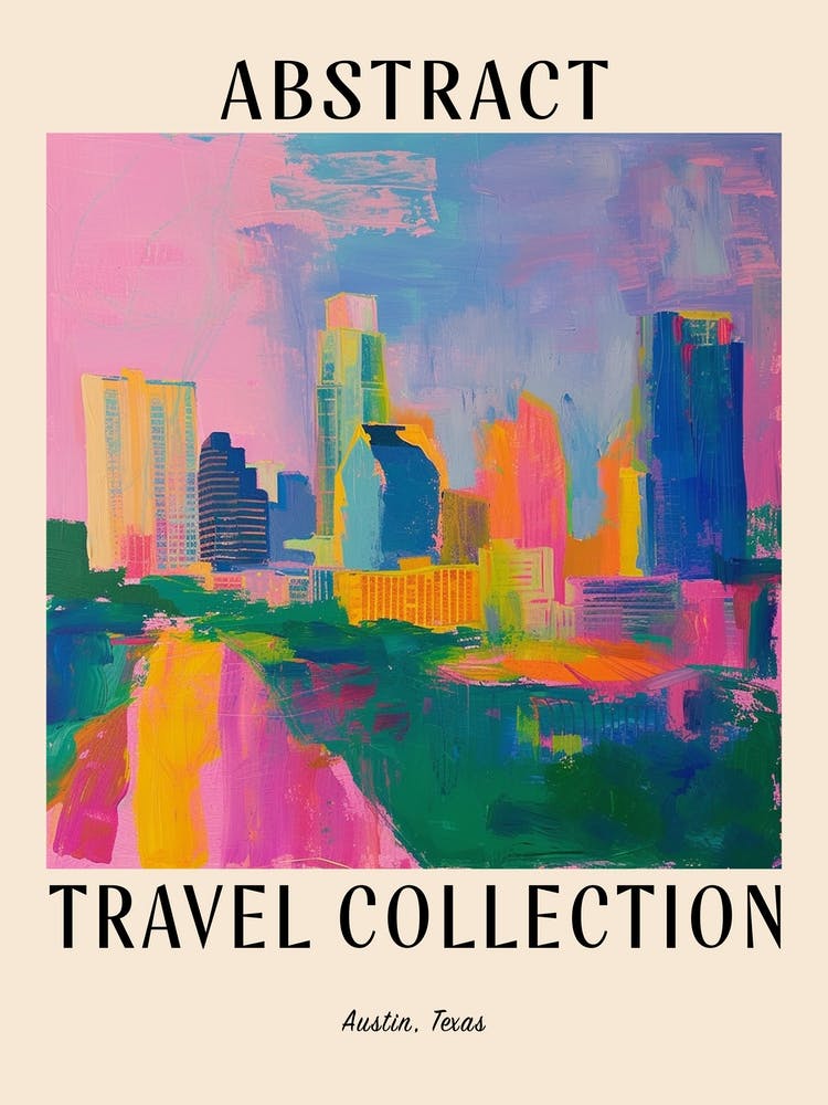 Abstract Travel Collection Poster Austin Texas 4