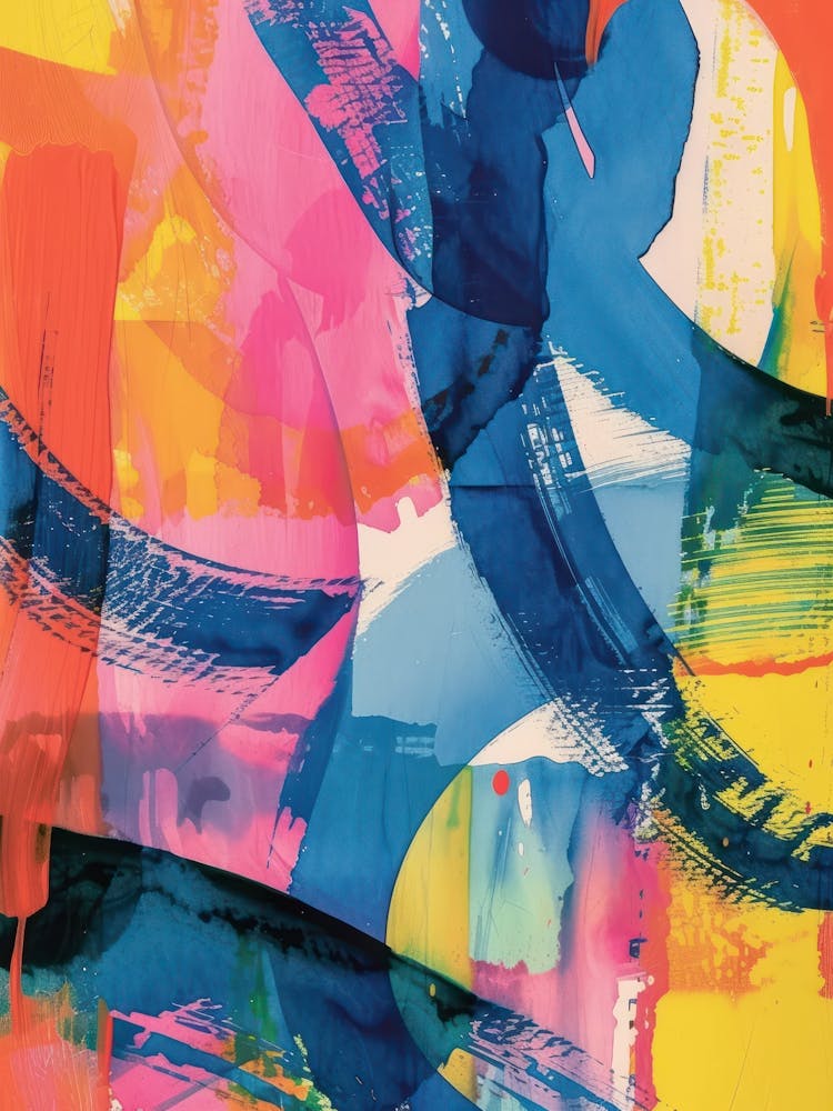 Rainbow Paint Brush Strokes Organic 5