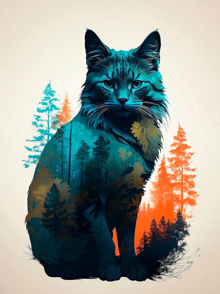 Cat In The Forest