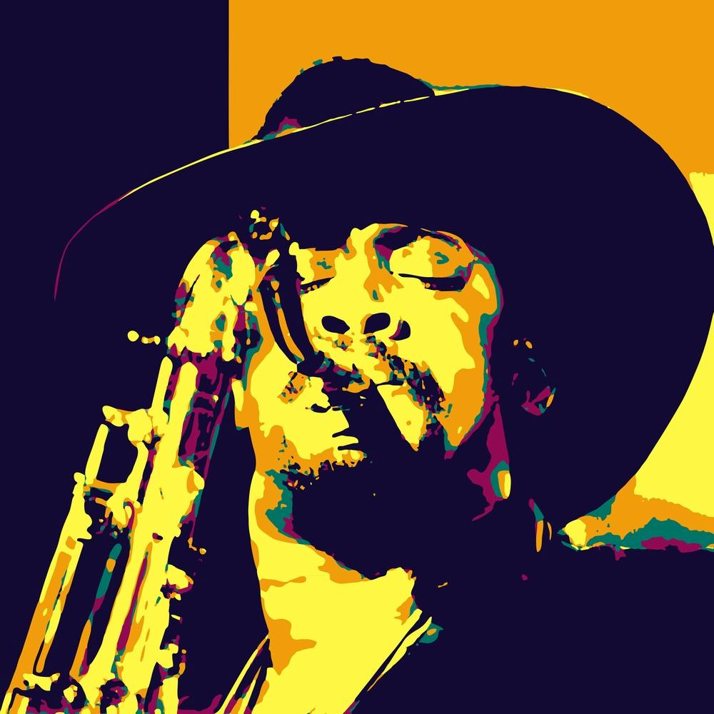 Clarence Clemons American Saxophonist Legend in Pop Art