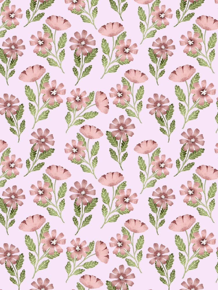 Soft pink flowers pattern