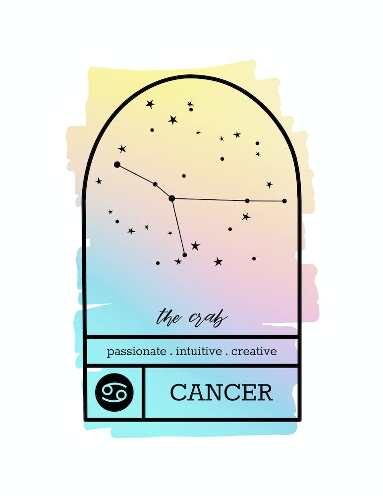 Cancer Zodiac Sign | Rainbow Gradient