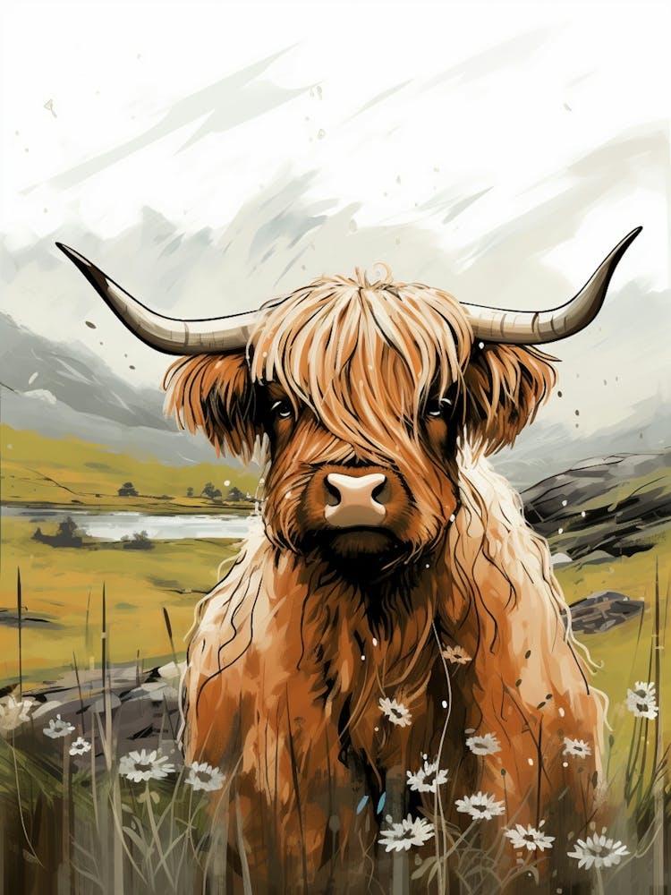 Highland Cow Illustration 1