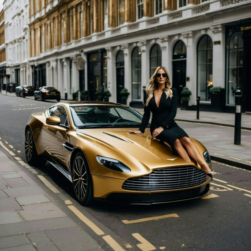 Golden Aston Martin London