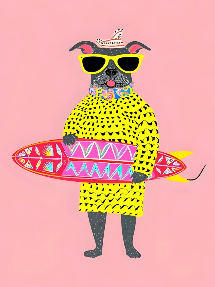 Chien Sur Planche De Surf 1