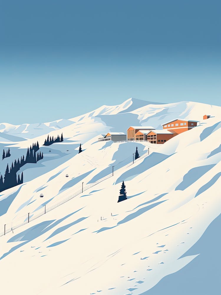 Snowbird Ski Resort   Utah, Usa, Ski Resort Illustration 1 Simple Style