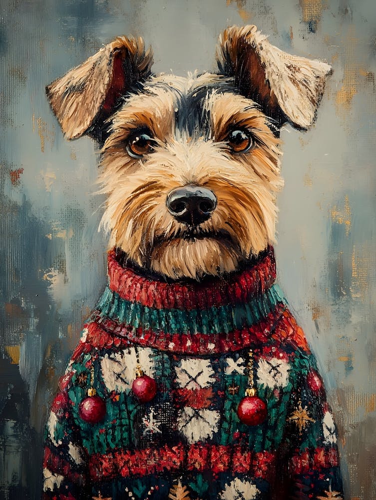 Airedale In Christmas Sweater 7