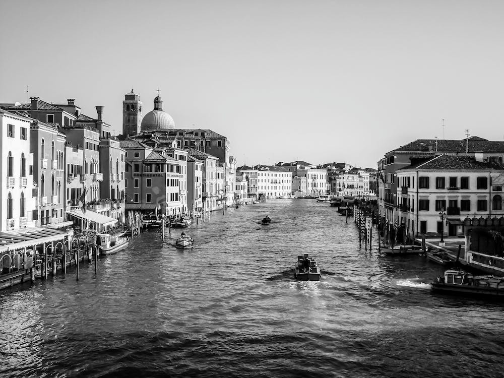 Venice Italy In Black And White 05