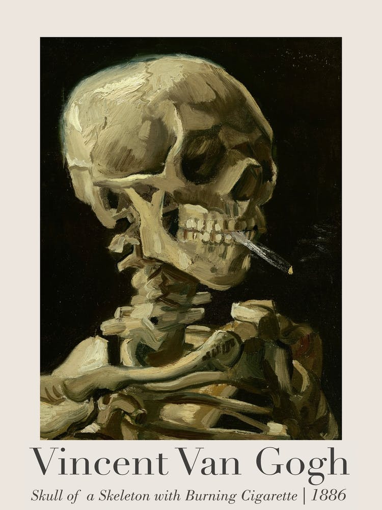 Skeleton With Burning Cigarettes