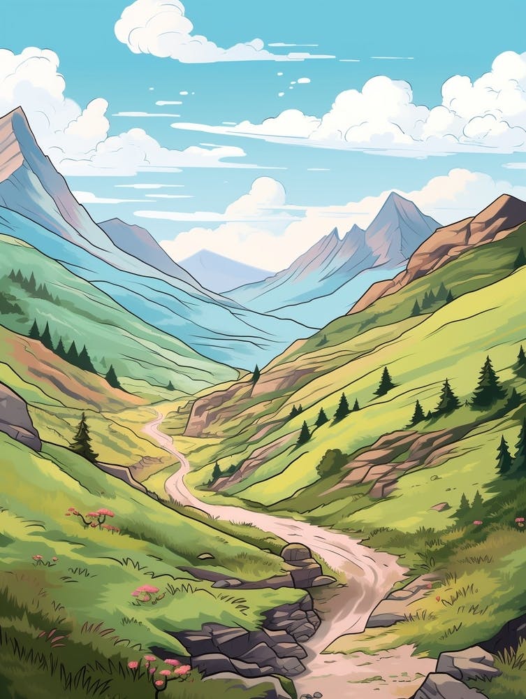 Haute Route France Switzerland 2 Hike Illustration