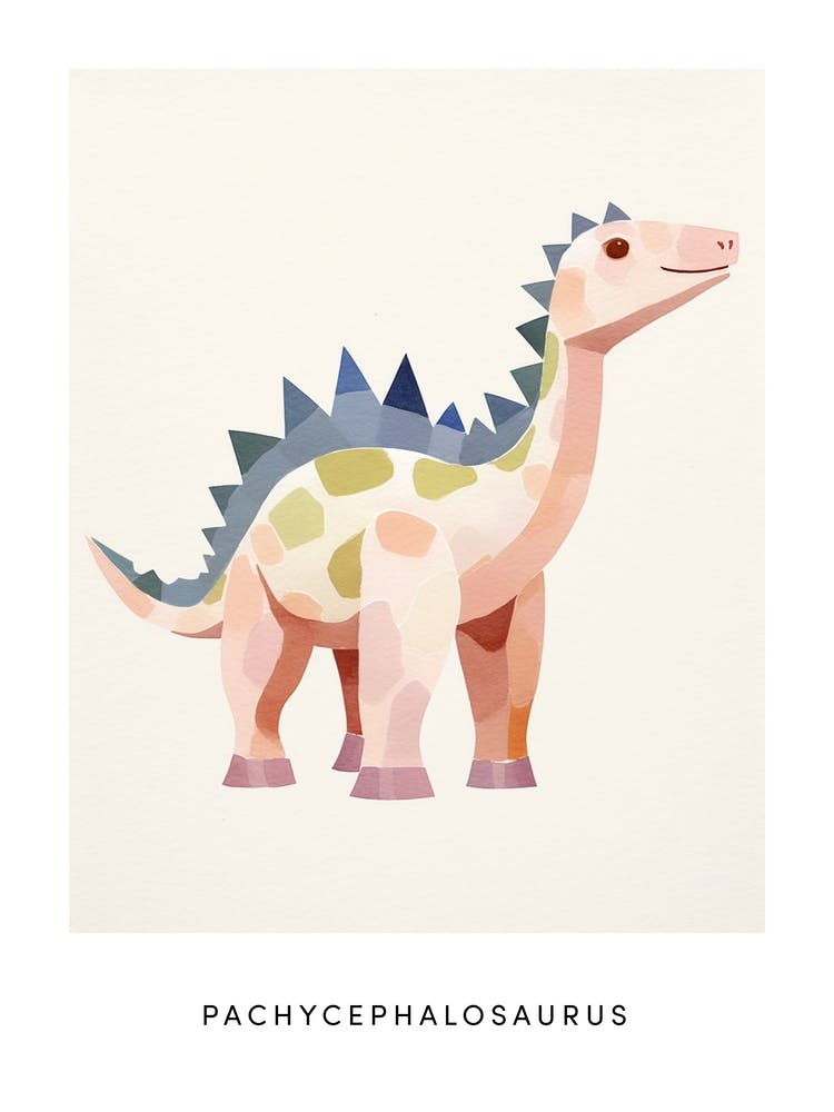 Nursery Dinosaur Art Pachycephalosaurus 4 Poster