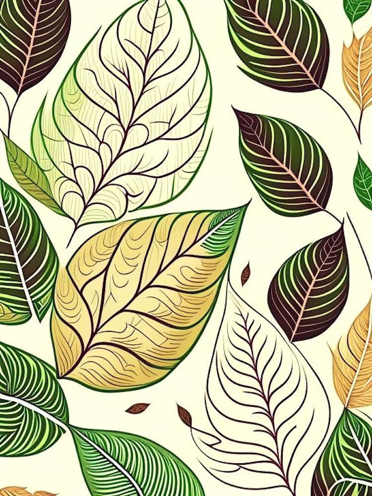 Leaf Pattern Warm Tones 1