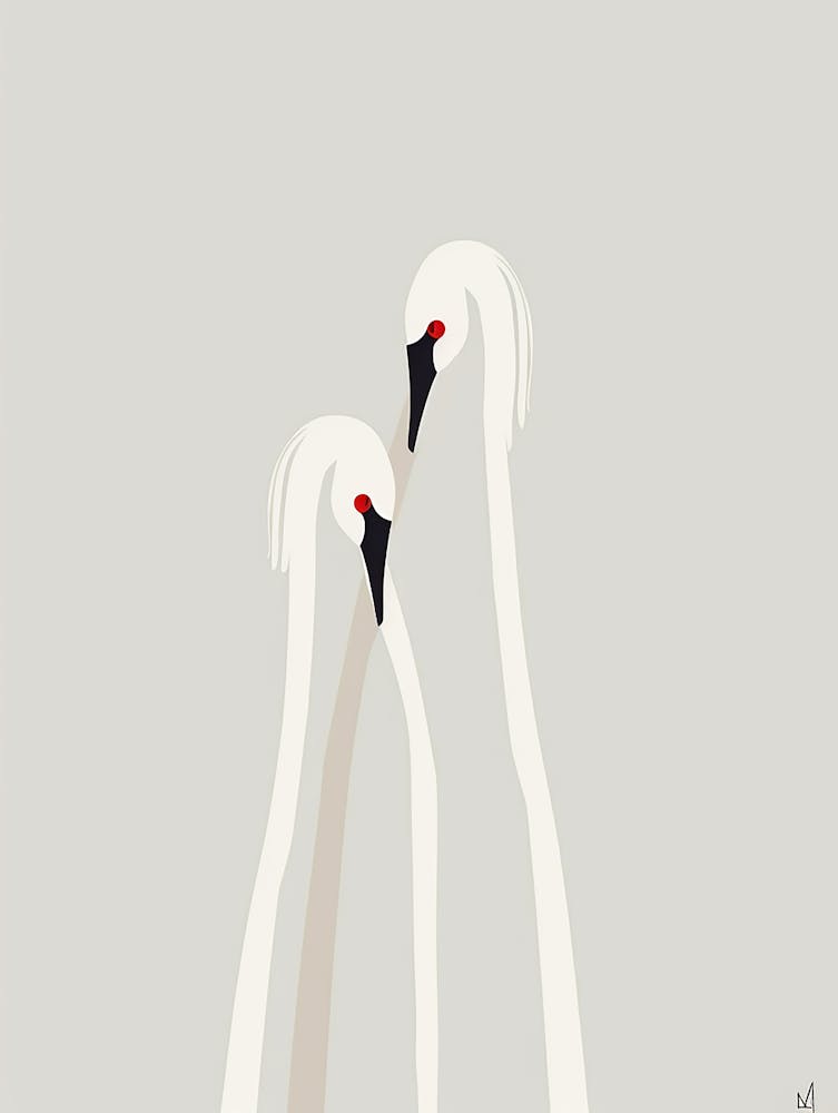 Modern Minimal Art Swans