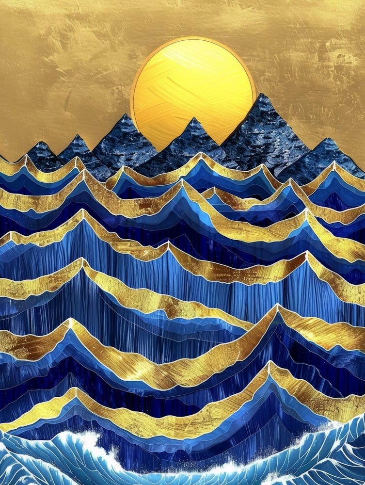 Ocean Waves At Sunset 2