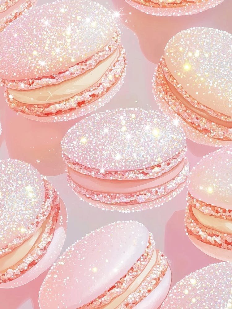 Pink Glittery Macarons