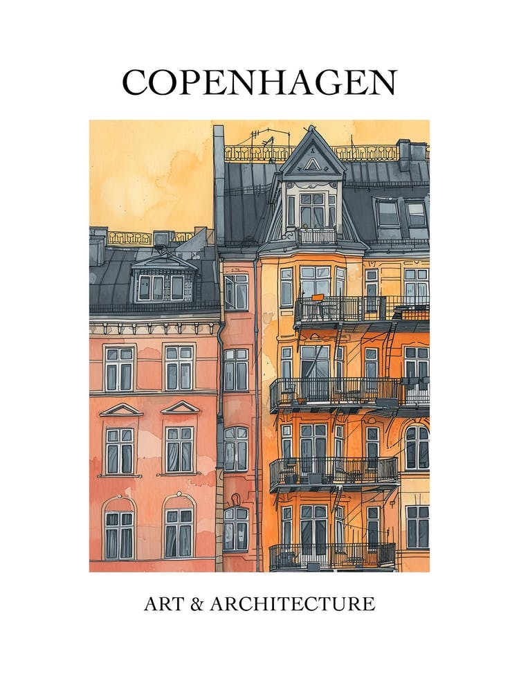 Copenhagen Travel And Architecture Poster 4