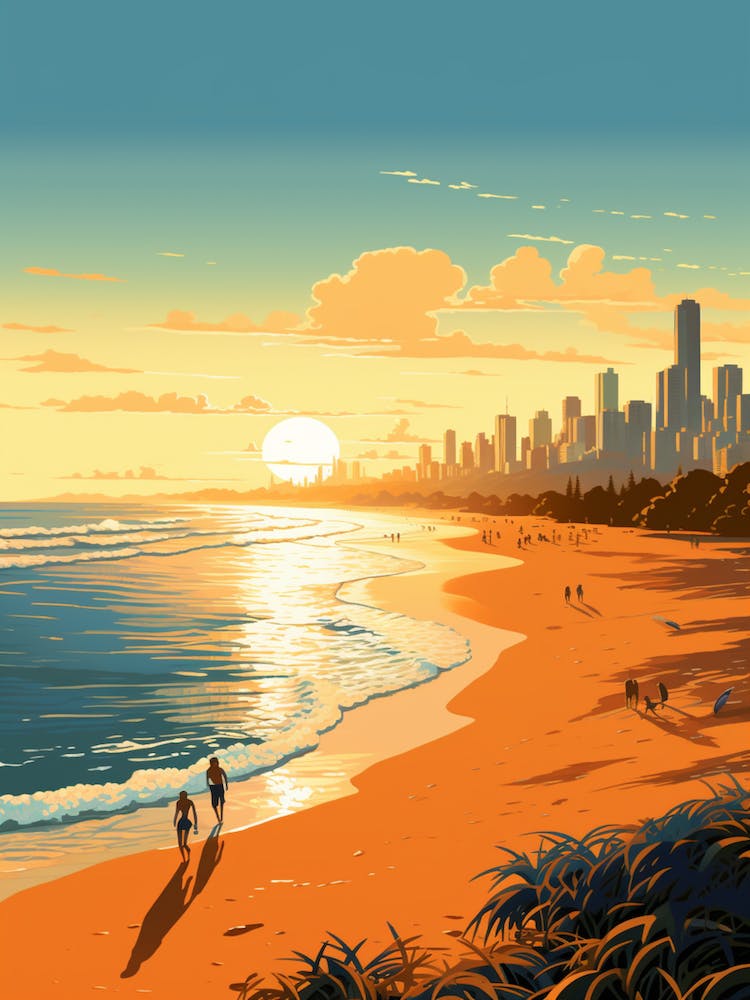 Surfers Paradise Beach Golden Tones 4