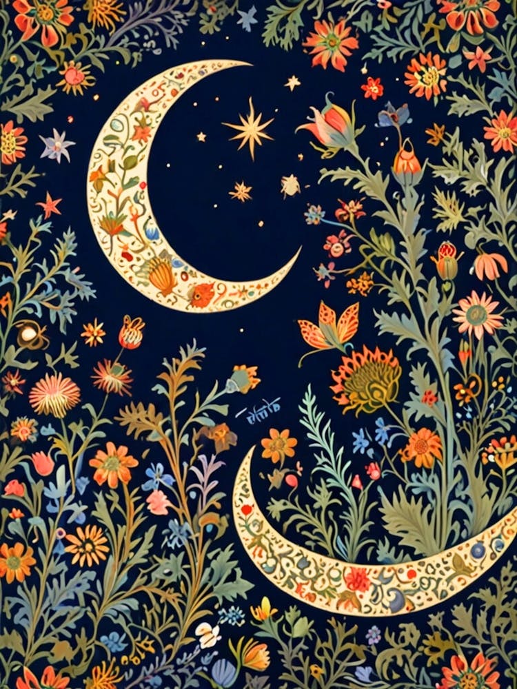 William Morris Moon And Flowers 25