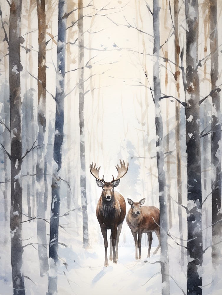 Hiver Aquarelle Orignal 4