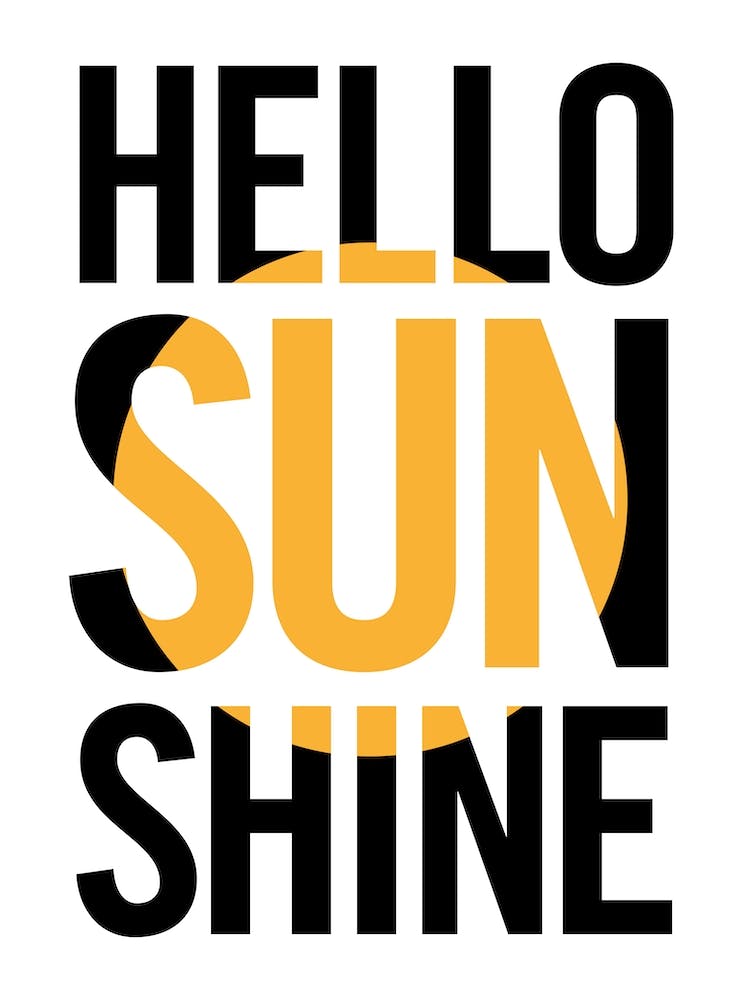 Hello Sun Shine typography