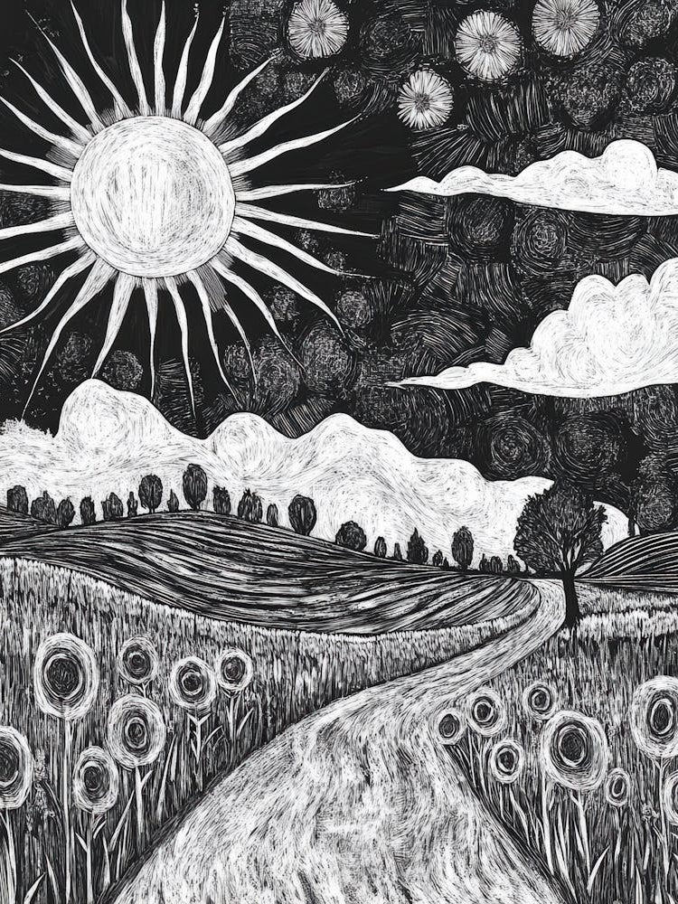 Sunflowers On The Road