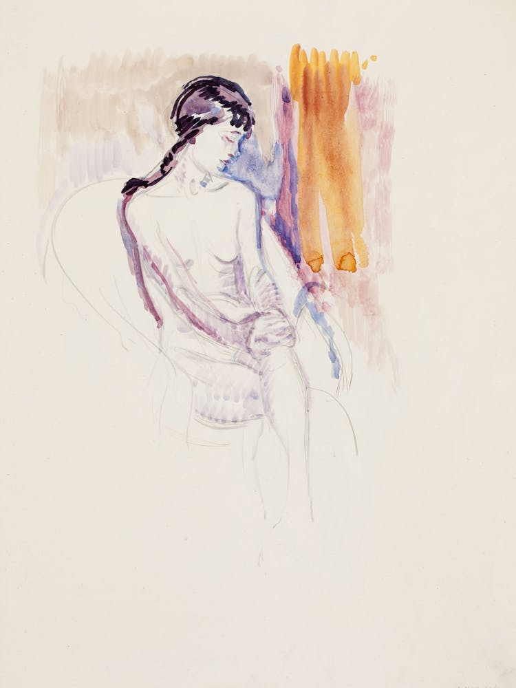 Istuva Malli, Luonnos, 1912 1913part Of A Sketchbook By Magnus Enckell