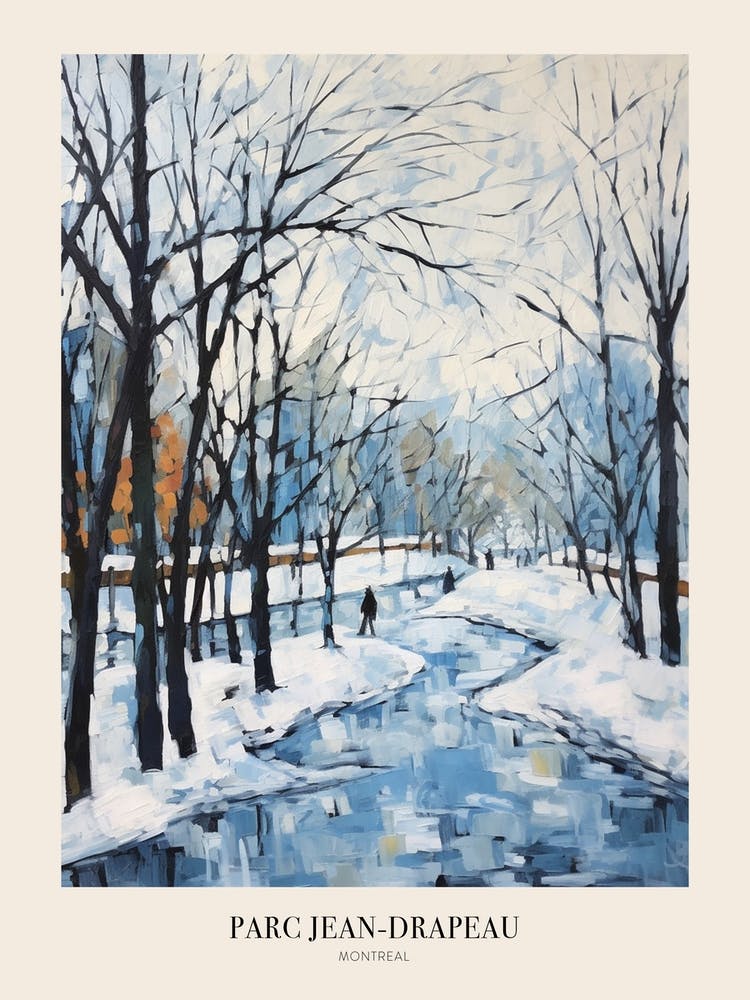 Winter City Park Poster Parc Jean Drapeau Montreal Canada 3