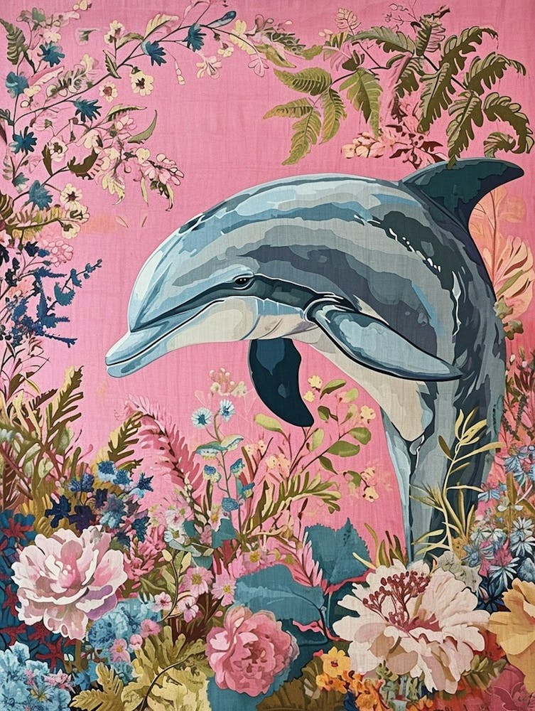 Floral Animal Painting Dolphin 1