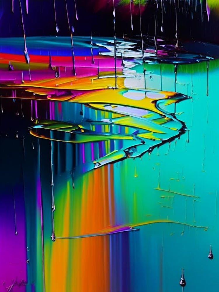 Rain Puddle Water Waterscape Bright Abstract 1