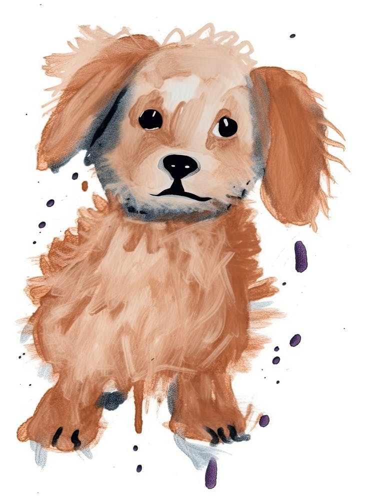 A Puppy Watercolour Childrens Drawing 2watercolour