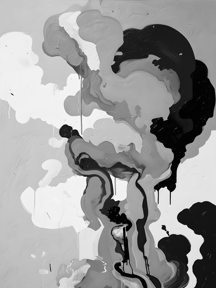 Black And White Abstract Painting 51