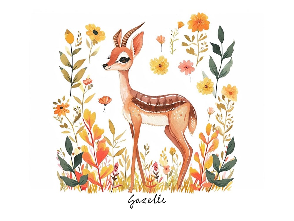 Little Floral Gazelle 2 Poster