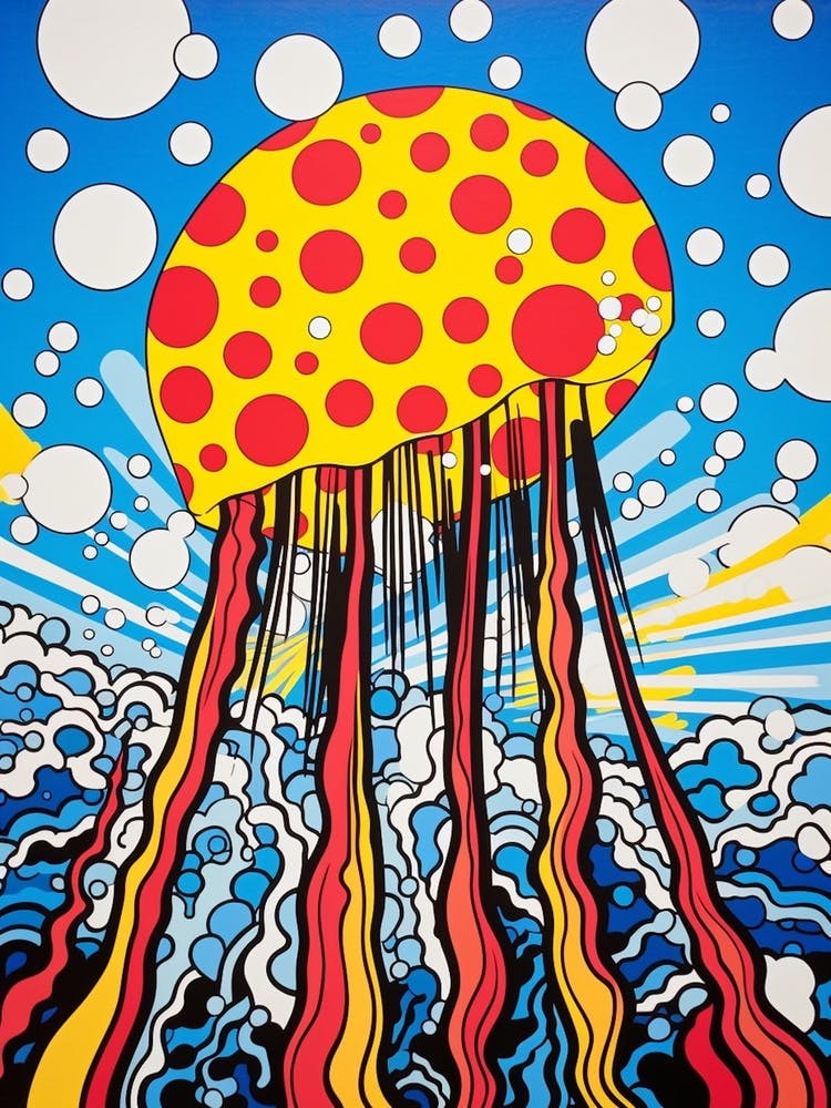 Polka Dot Pop Art Jelly Fish 6