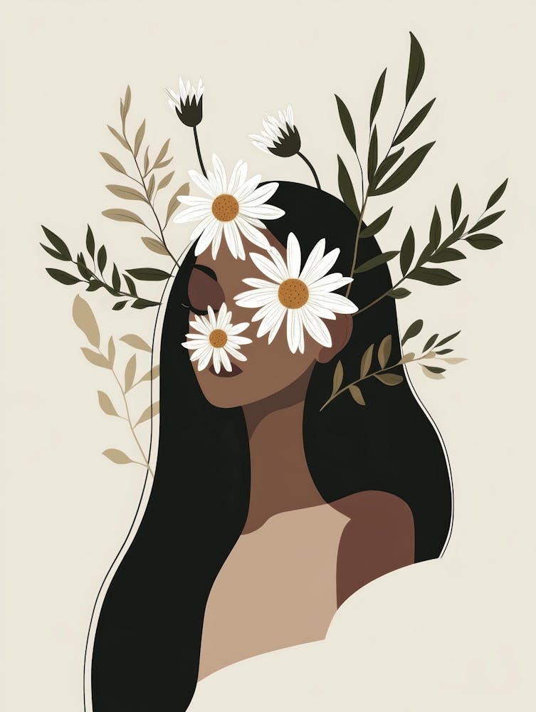 Illustration d'une Femme aux Fleurs 2