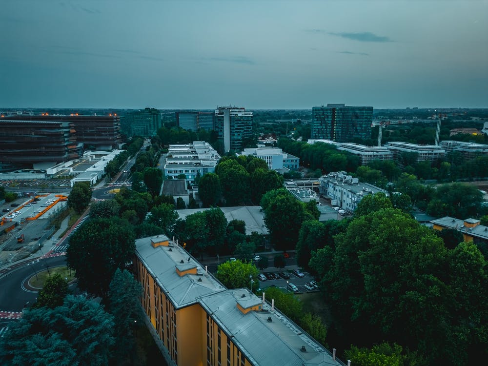 Aerial View of the City of San Donato Milaneses.