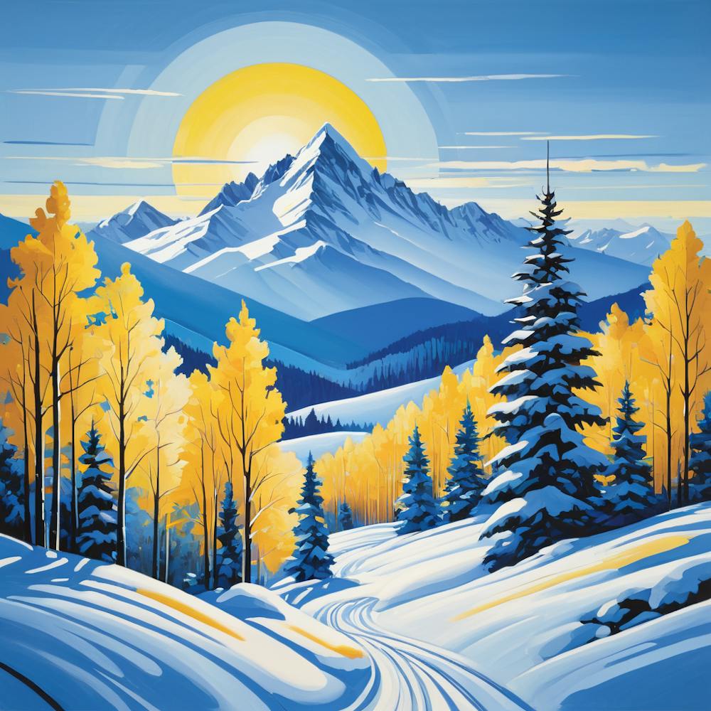 Snowy Mountain Scene