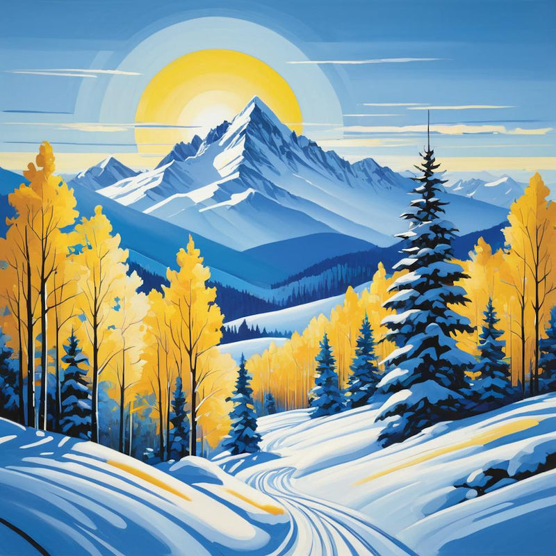 Schneebedeckte Bergszene