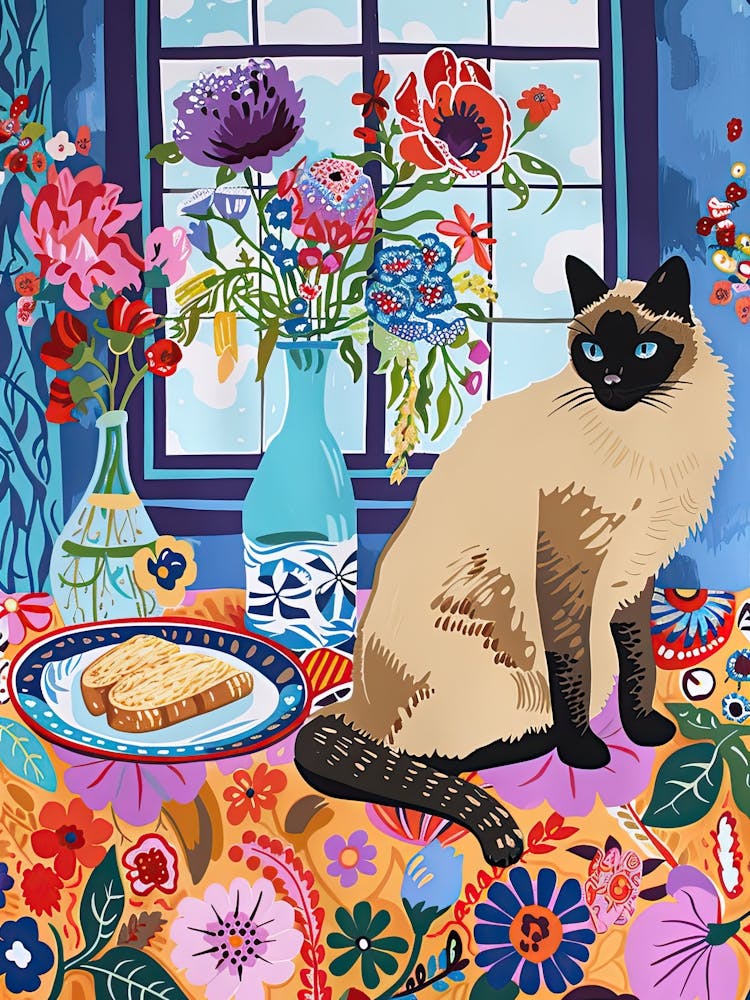 Tea Time With A Siamese Cat 3