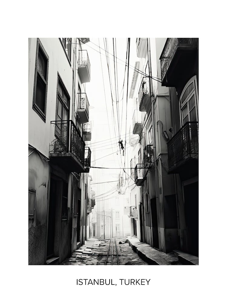 Poster Of Lisbon, Portugal, Photography In Black And White 4