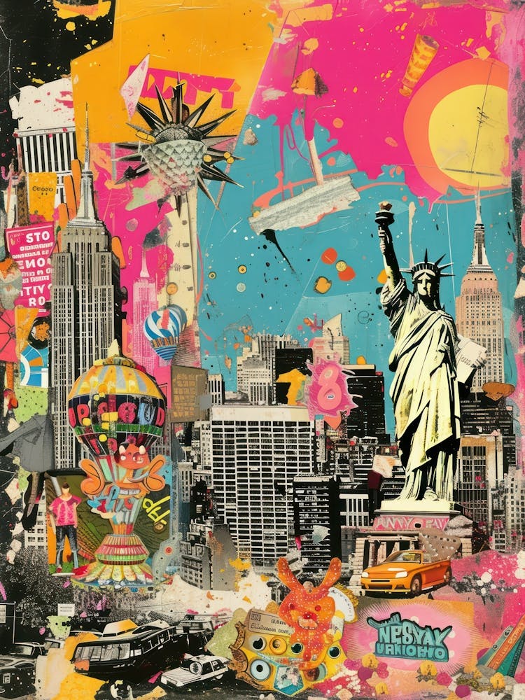 New York   Retro Collage Style 2